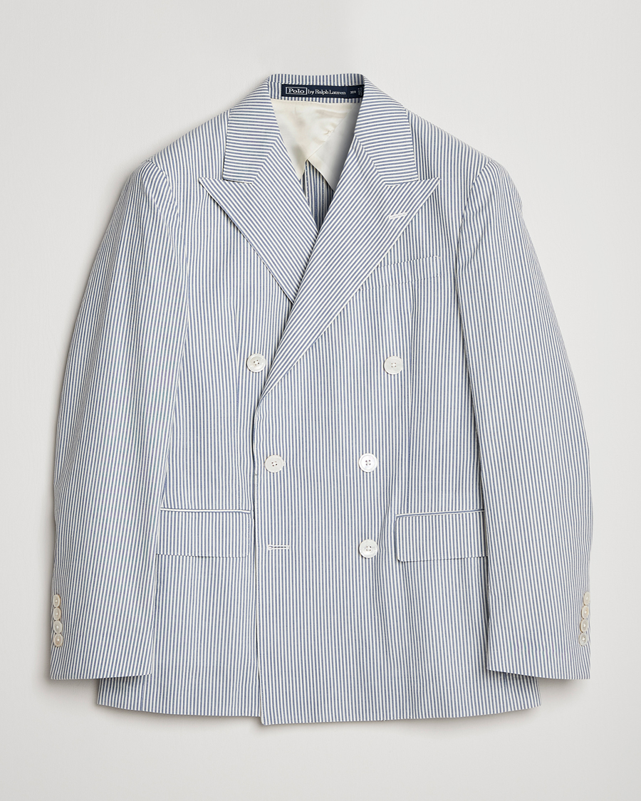 Herre | Blazere & jakker | Polo Ralph Lauren | Cotton Seersucker Sportcoat Cream/Antique Blue