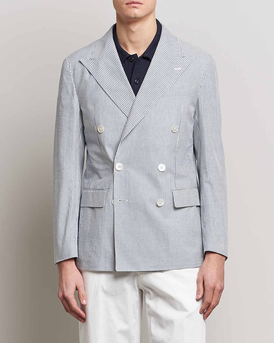 Herre | Blazere & jakker | Polo Ralph Lauren | Cotton Seersucker Sportcoat Cream/Antique Blue