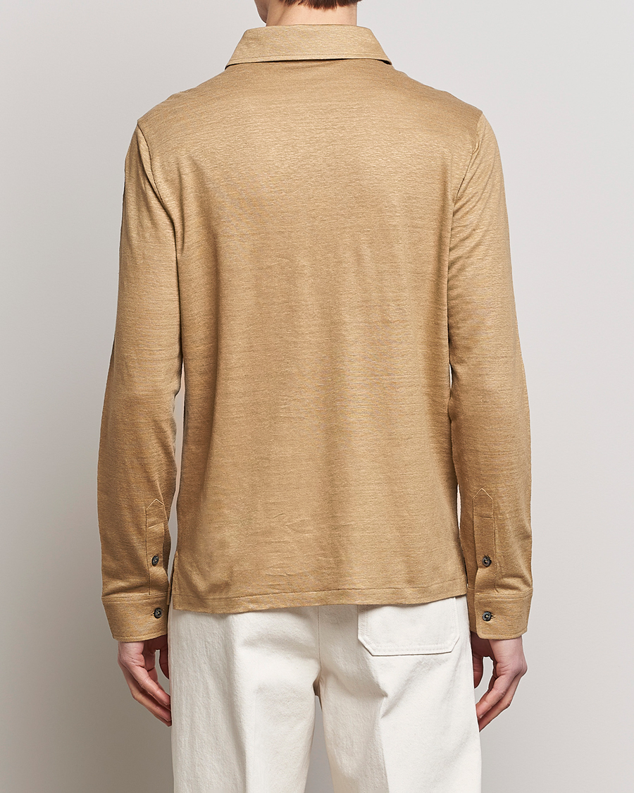 Herre | Trøjer | Ralph Lauren Purple Label | Linen Jersey Popover Icon Khaki