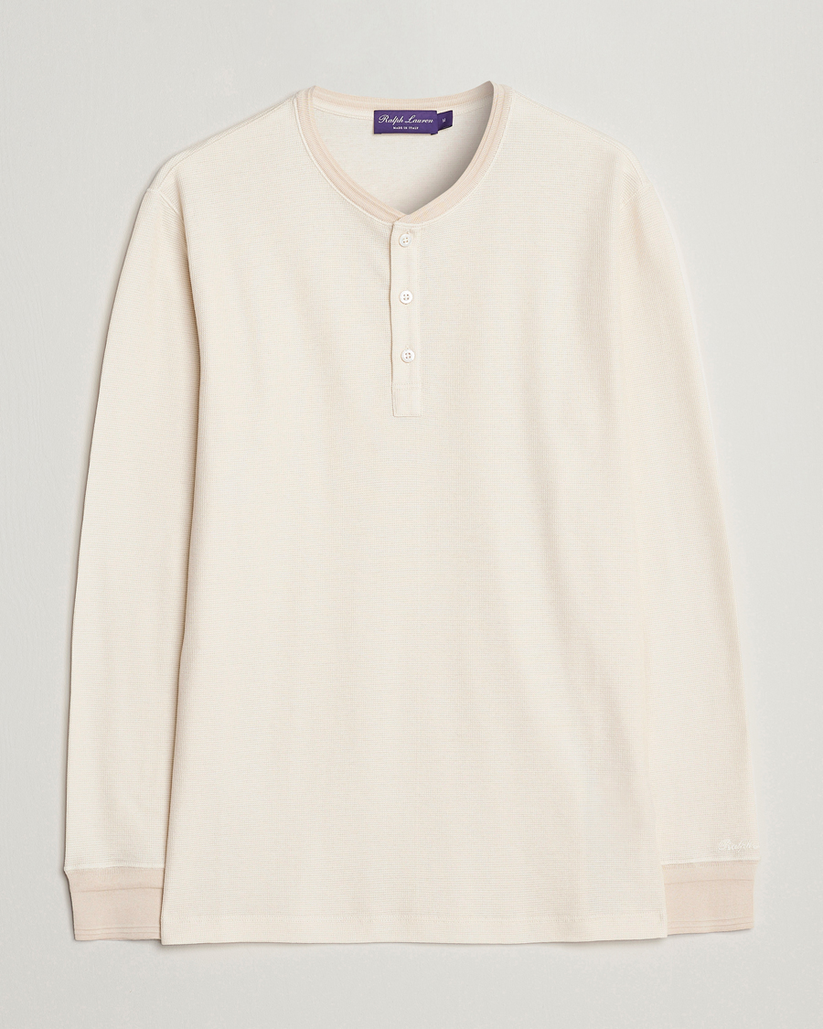 Herre | Trøjer | Ralph Lauren Purple Label | Cotton/Silk Henley Cream
