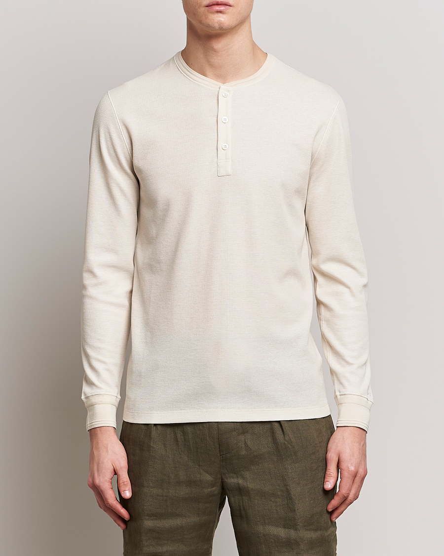 Herre | Ralph Lauren Purple Label | Ralph Lauren Purple Label | Cotton/Silk Henley Cream