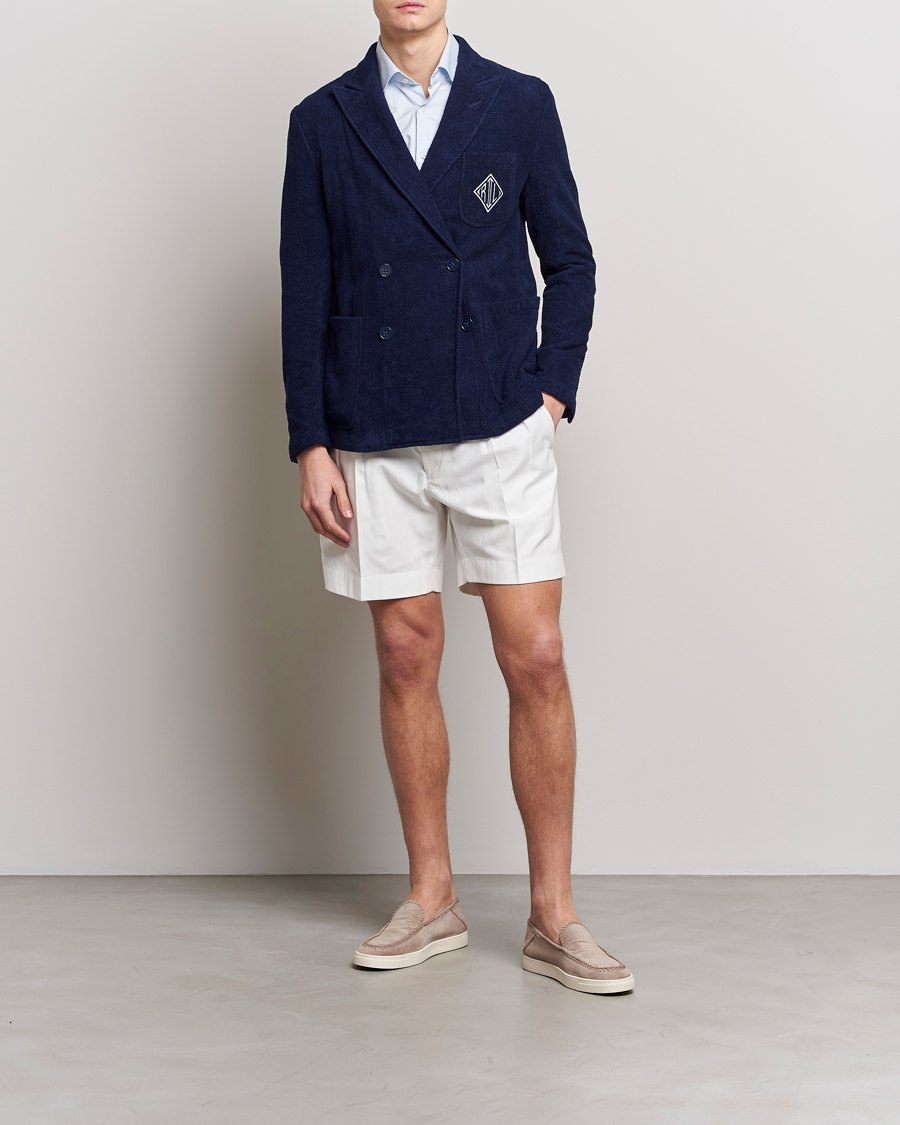 Herre | Shorts | Ralph Lauren Purple Label | High Waist Linen Shorts Ivory