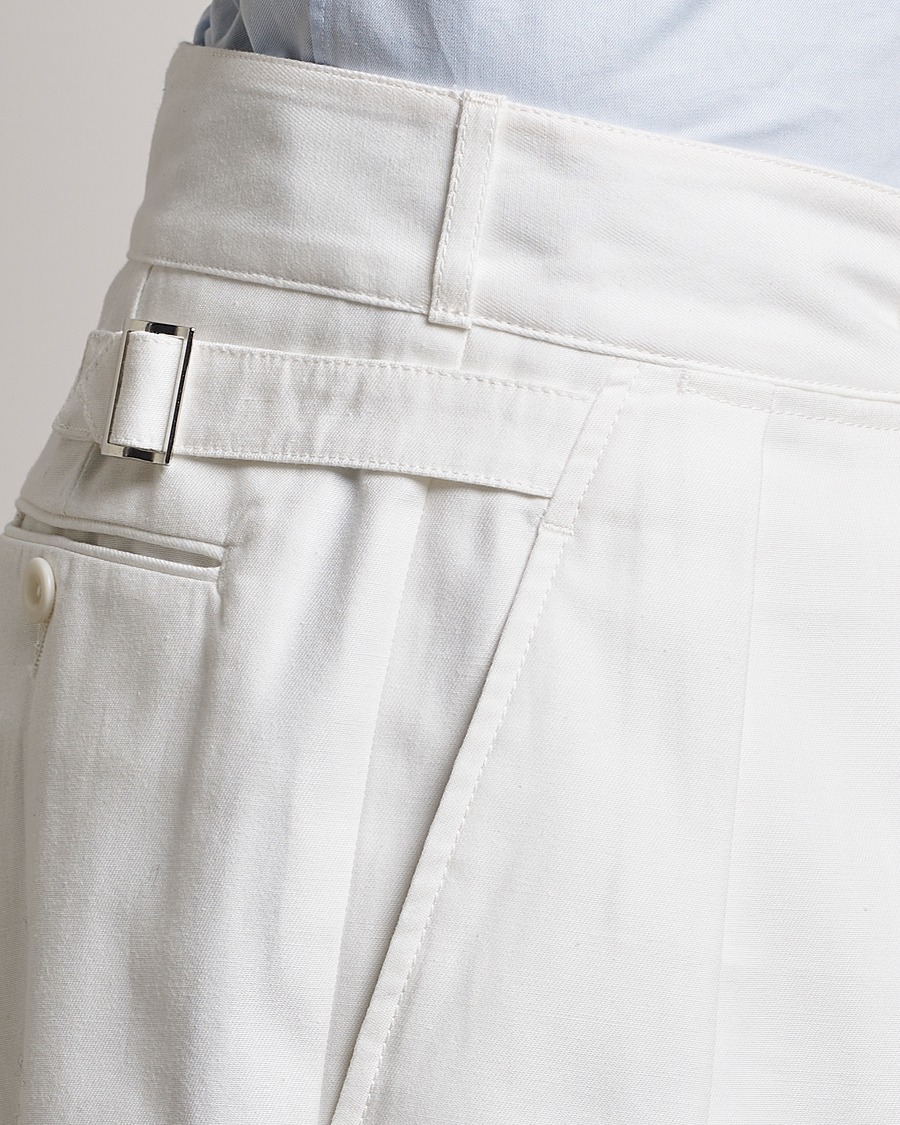 Herre | Shorts | Ralph Lauren Purple Label | High Waist Linen Shorts Ivory
