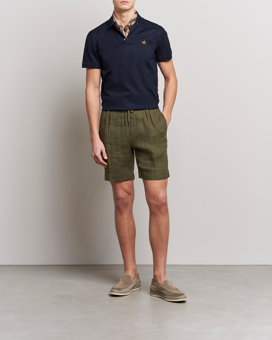 Herre | Shorts | Ralph Lauren Purple Label | Rumpled Linen Shorts Olive