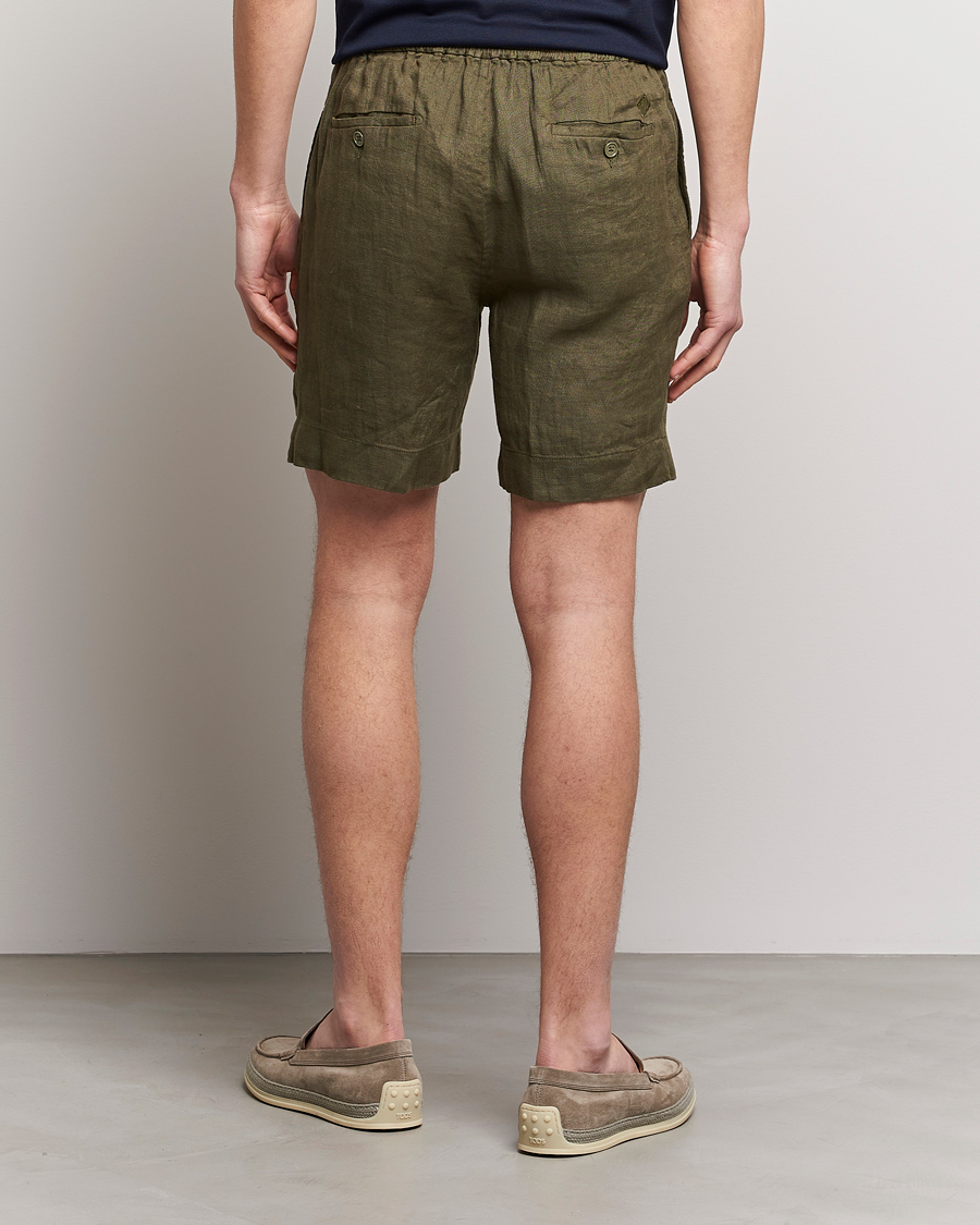 Herre | Shorts | Ralph Lauren Purple Label | Rumpled Linen Shorts Olive