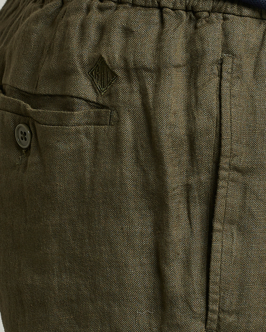 Herre | Shorts | Ralph Lauren Purple Label | Rumpled Linen Shorts Olive