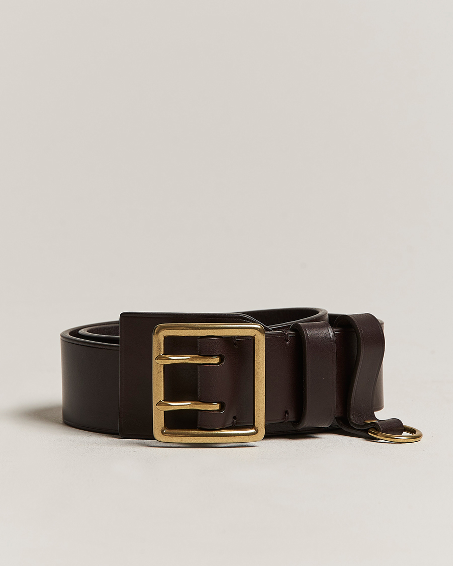 Herre | Ralph Lauren Purple Label Vachetta Leather Belt Dark Brown | Ralph Lauren Purple Label | Vachetta Leather Belt Dark Brown