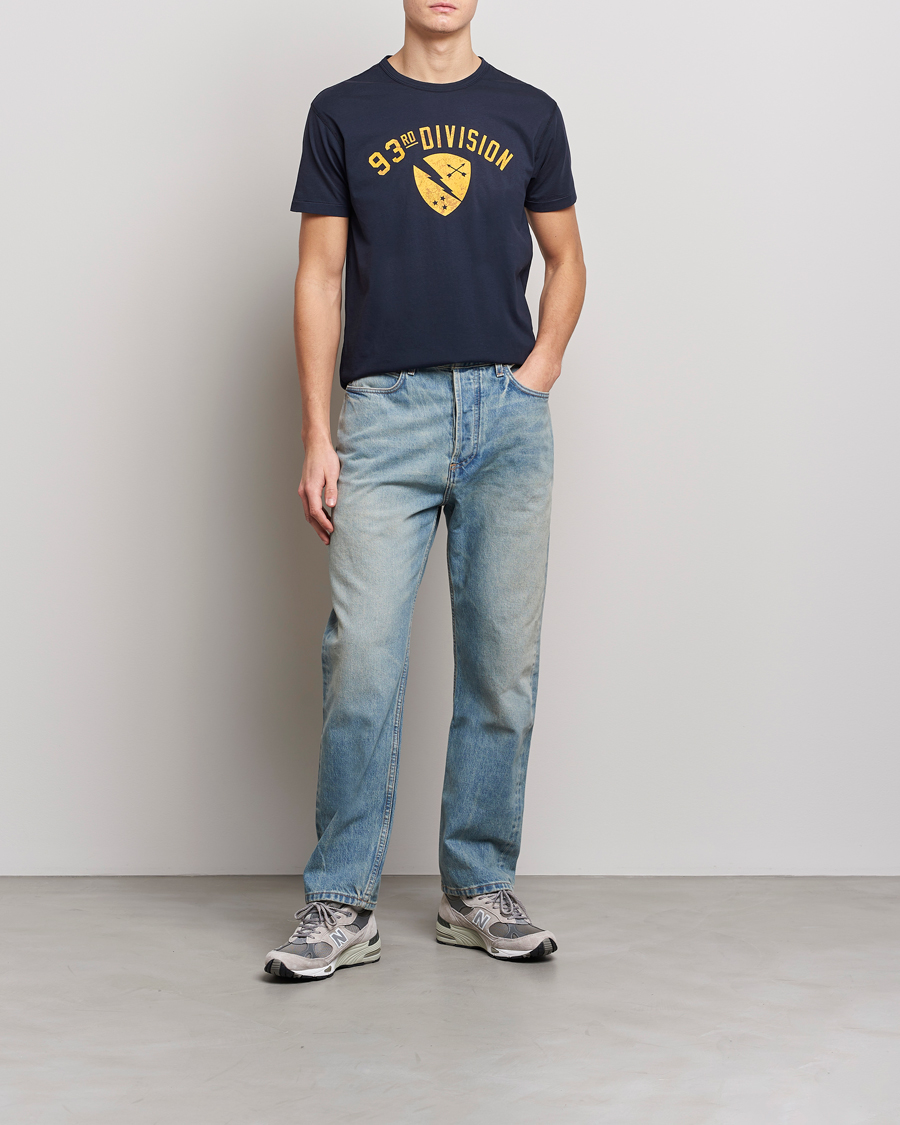 Herre | T-Shirts | RRL | Naval Graphic Tee Vintage Navy