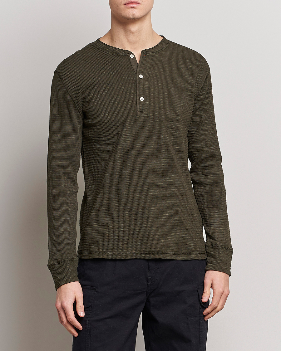 Herre | Trøjer | RRL | Long Sleeve Henley Dark Green
