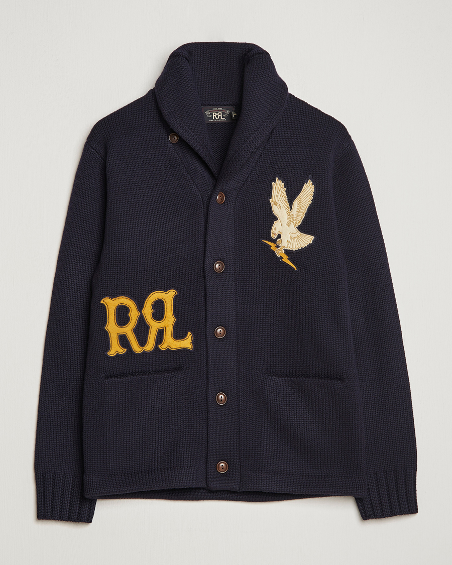 Herre | Trøjer | RRL | Eagle Patch Shawl Cardigan Navy
