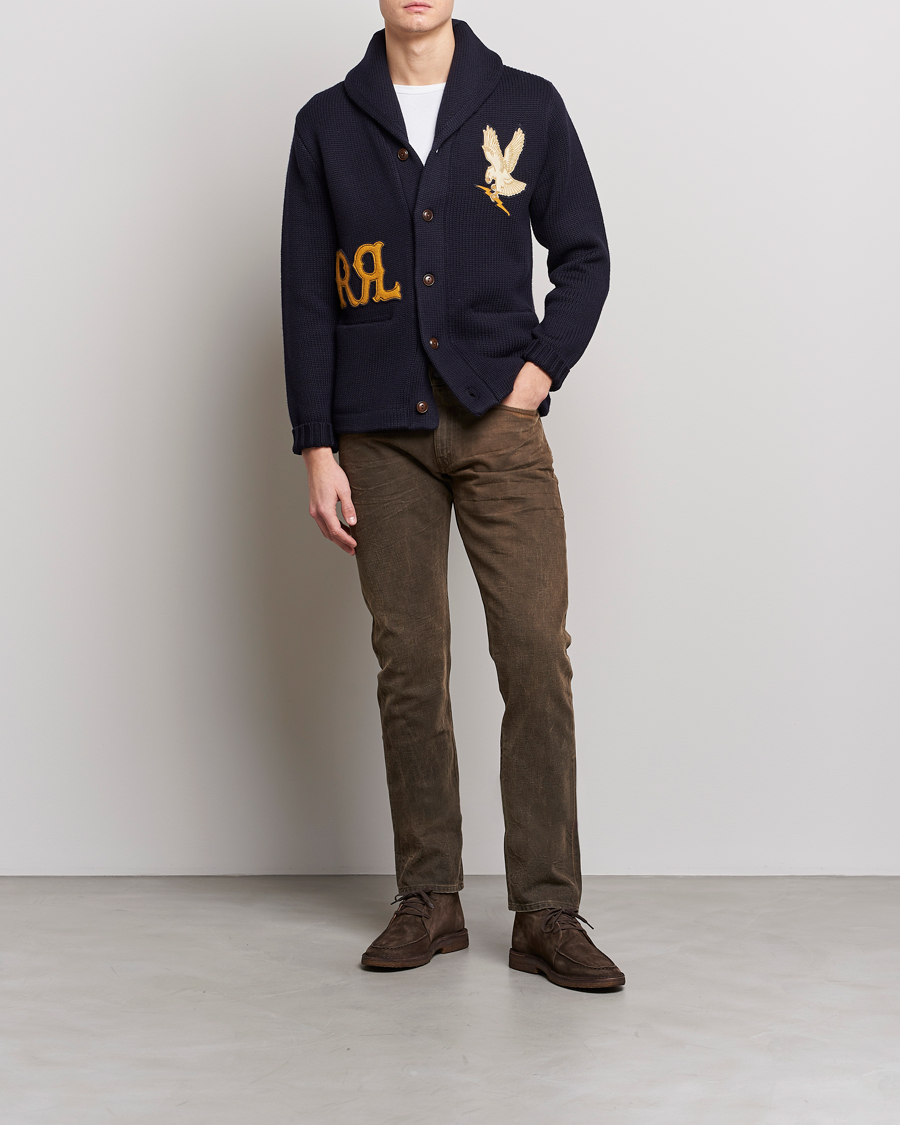 Herre | Trøjer | RRL | Eagle Patch Shawl Cardigan Navy