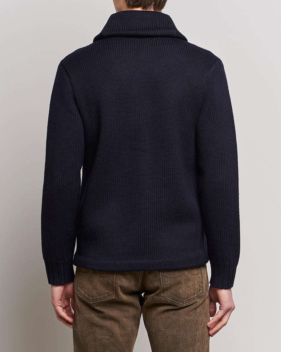 Herre | Trøjer | RRL | Eagle Patch Shawl Cardigan Navy