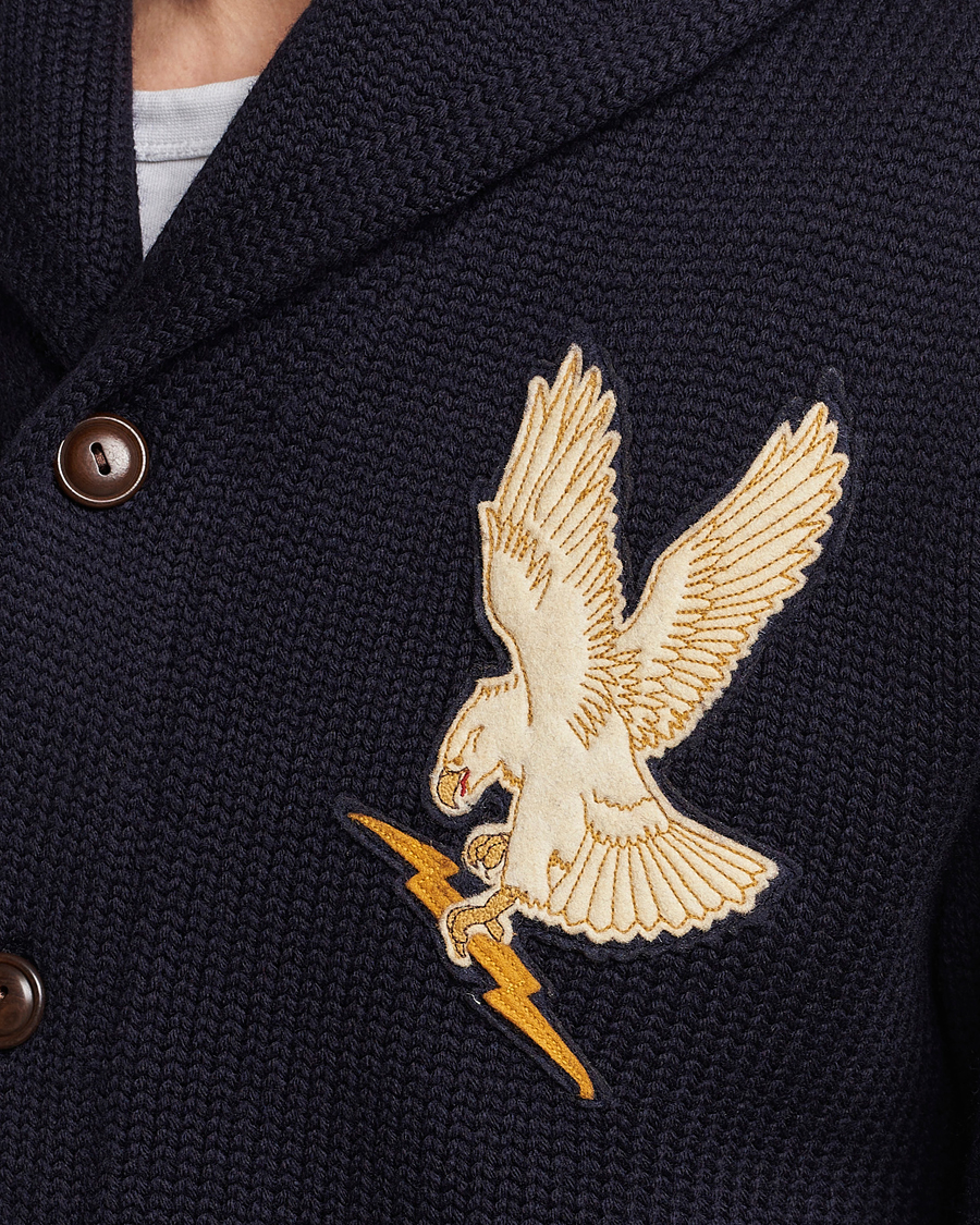 Herre | Trøjer | RRL | Eagle Patch Shawl Cardigan Navy