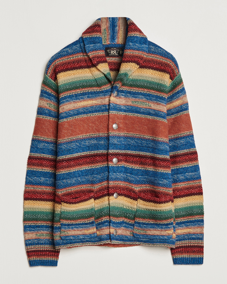 Herre | Trøjer | RRL | Wool/Linen Blend Shawl Cardigan Red Multi