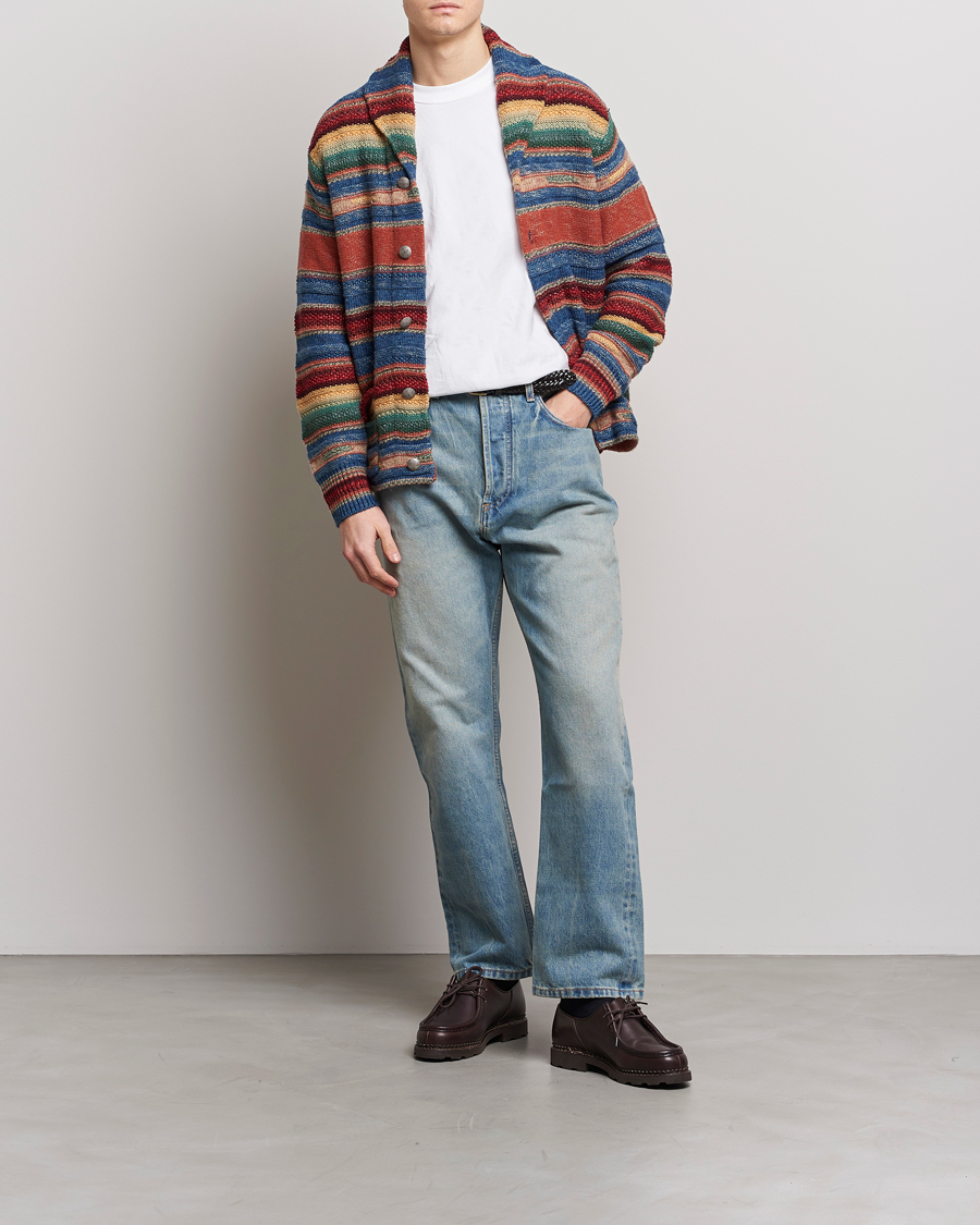 Herre | Trøjer | RRL | Wool/Linen Blend Shawl Cardigan Red Multi