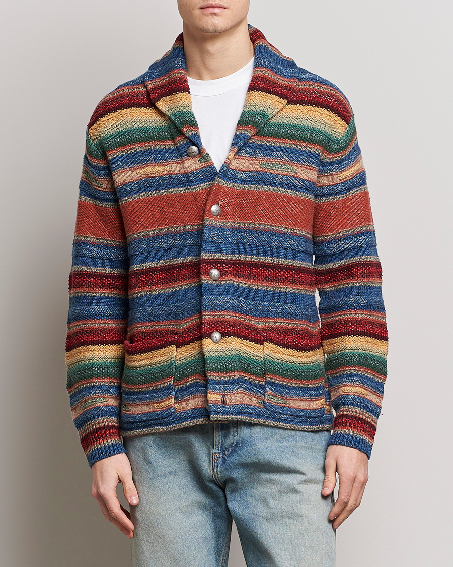 Herre | Trøjer | RRL | Wool/Linen Blend Shawl Cardigan Red Multi