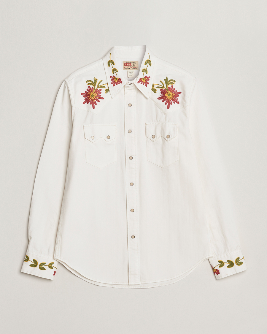 Herre | Skjorter | RRL | Sawtooth Western Embroidered Shirt White Wash