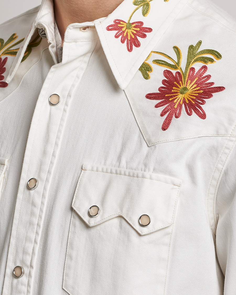 Herre | Skjorter | RRL | Sawtooth Western Embroidered Shirt White Wash