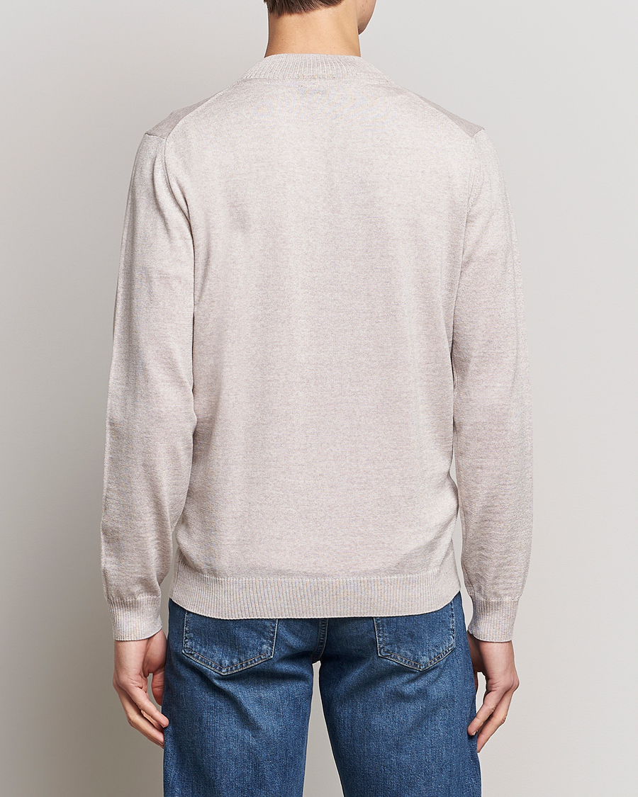 Herre | Trøjer | Stenströms | Merino Wool Full Zip Beige