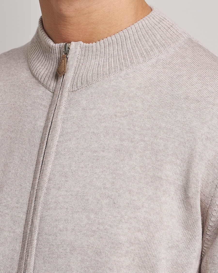 Herre | Trøjer | Stenströms | Merino Wool Full Zip Beige