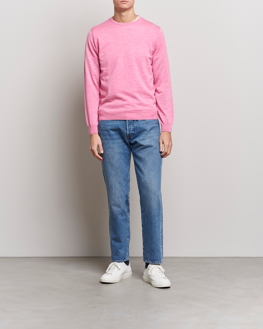 Herre | Trøjer | Stenströms | Merino Crew Neck Pink