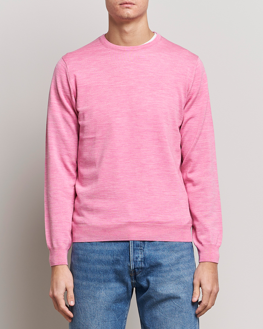 Herre | Trøjer | Stenströms | Merino Crew Neck Pink