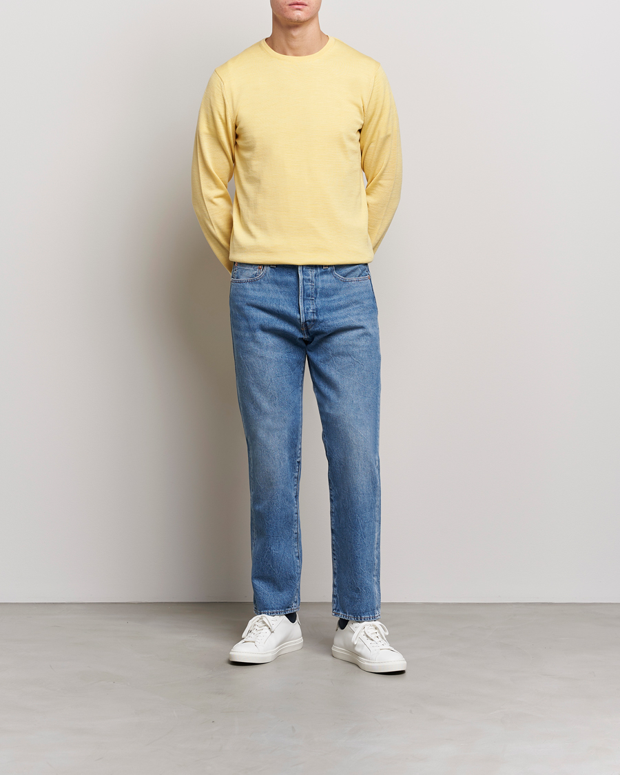 Herre | Trøjer | Stenströms | Merino Crew Neck Yellow