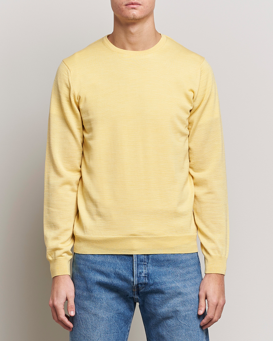 Herre | Trøjer | Stenströms | Merino Crew Neck Yellow
