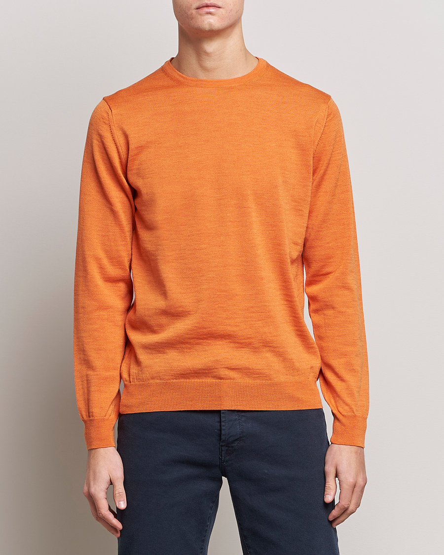 Herre | Trøjer | Stenströms | Merino Crew Neck Orange