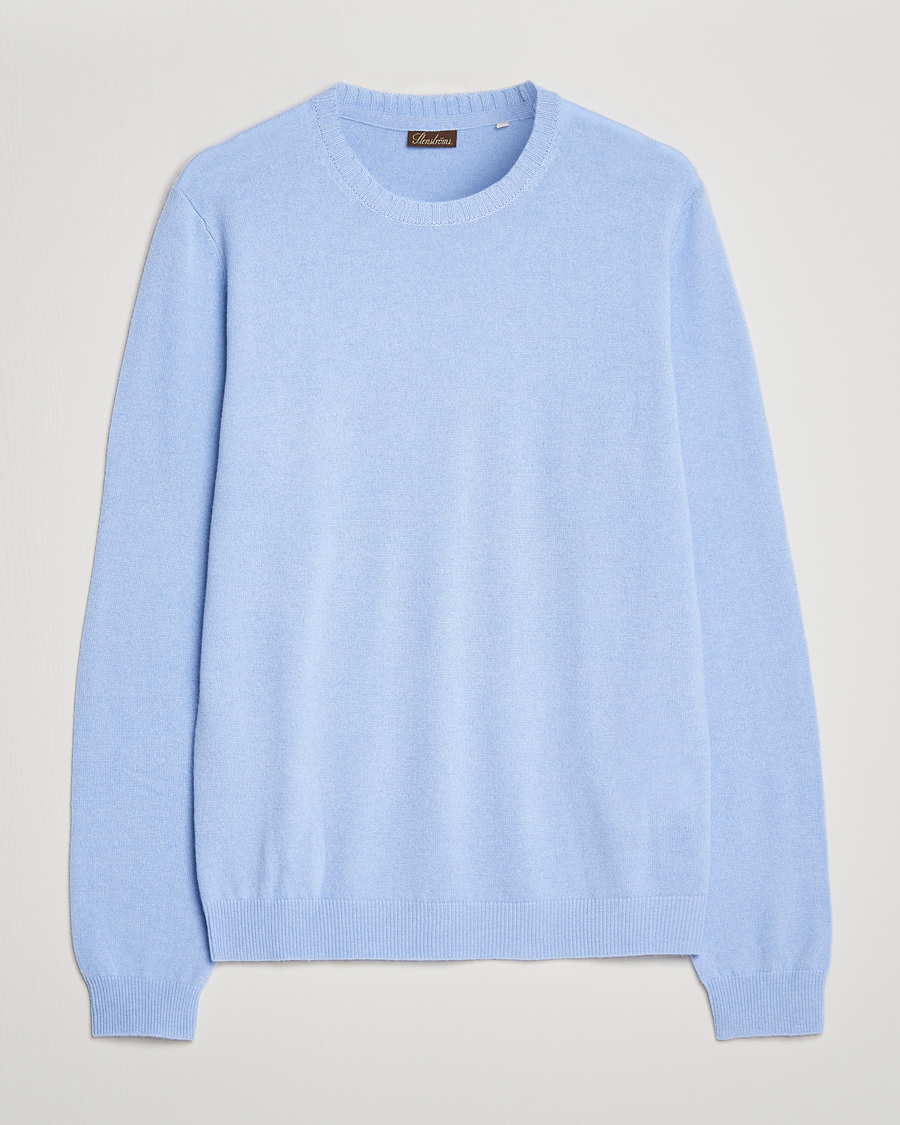 Herre | Trøjer | Stenströms | Cashmere Crew Neck Light Blue