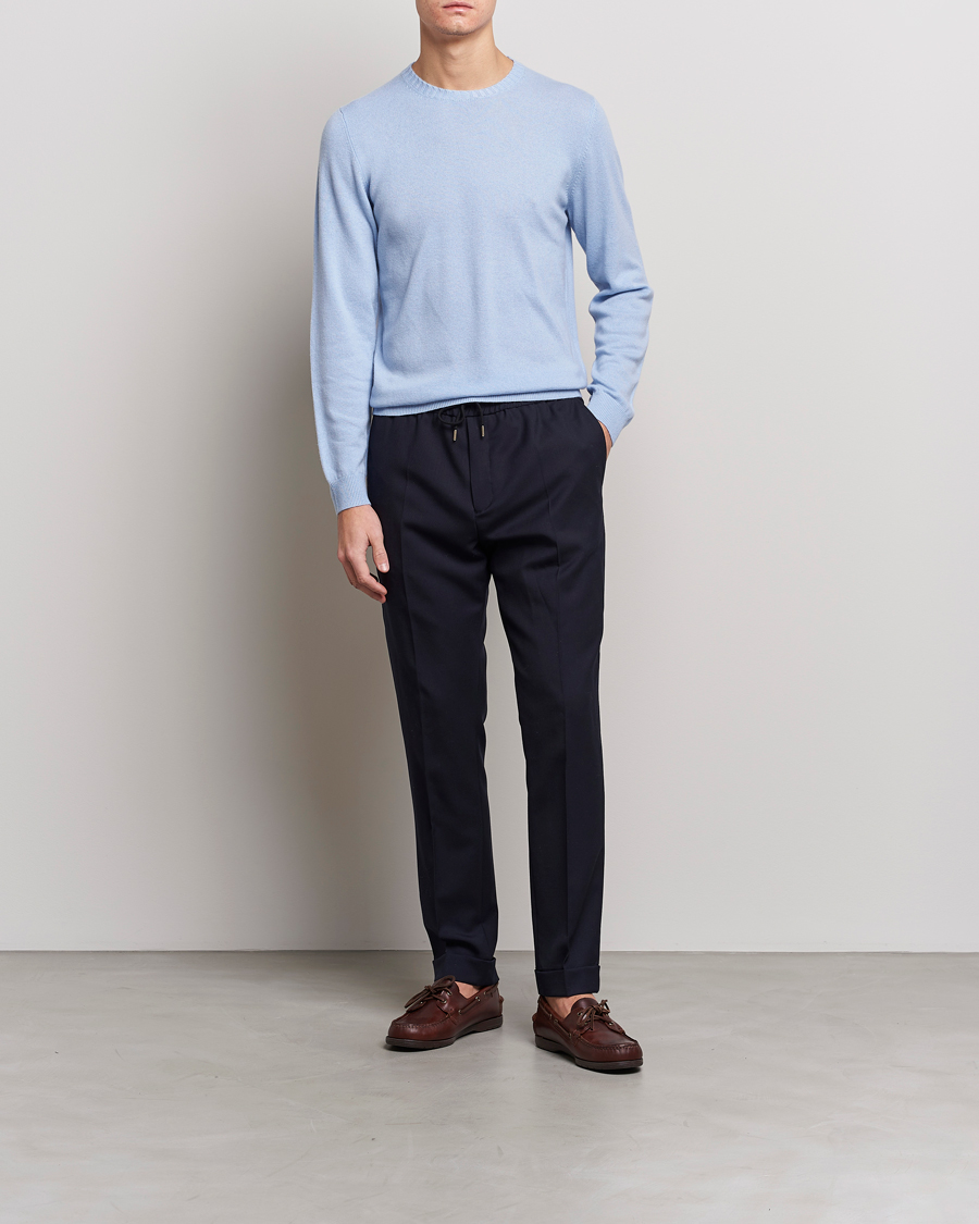 Herre | Trøjer | Stenströms | Cashmere Crew Neck Light Blue