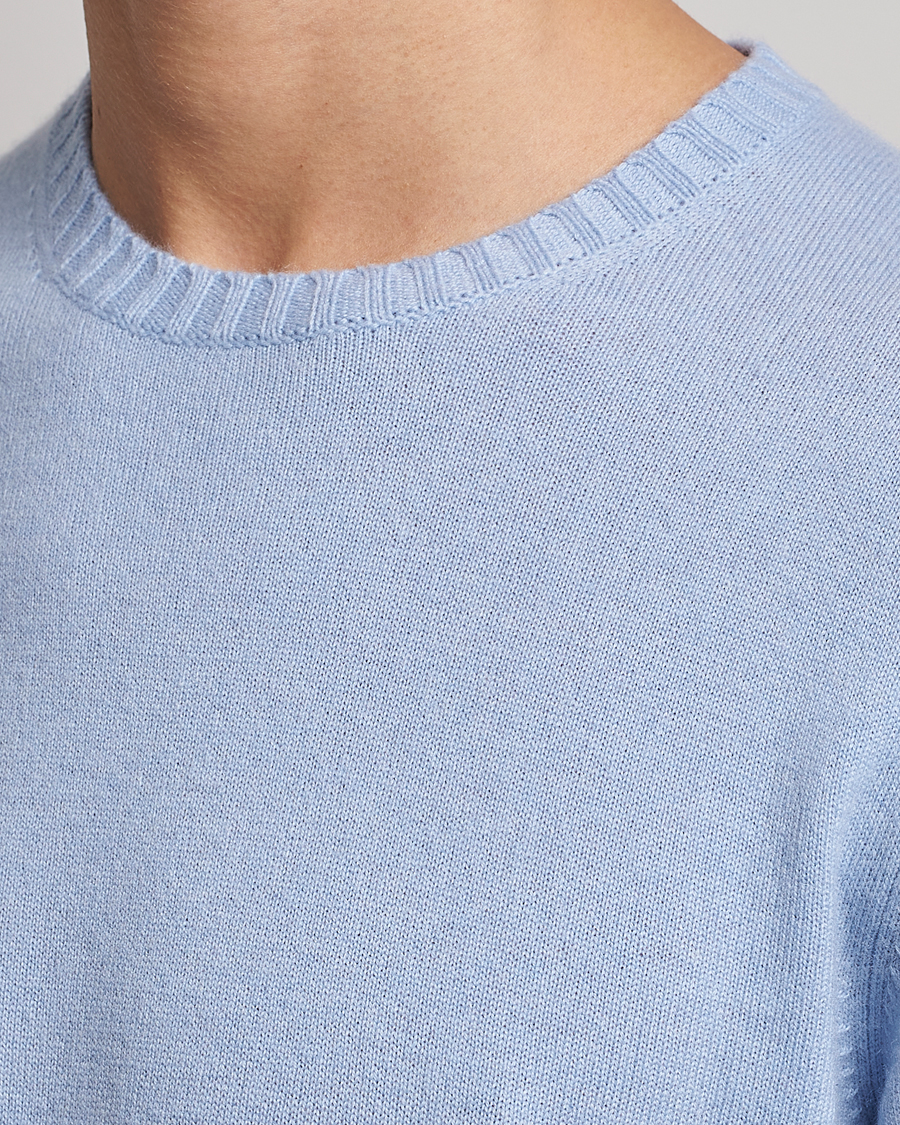 Herre | Trøjer | Stenströms | Cashmere Crew Neck Light Blue