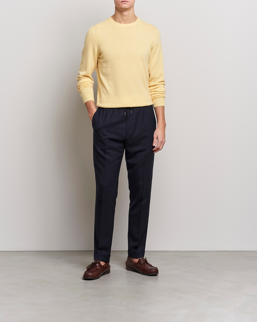 Herre | Trøjer | Stenströms | Cashmere Crew Neck Yellow