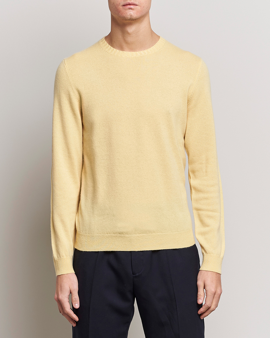Herre | Trøjer | Stenströms | Cashmere Crew Neck Yellow
