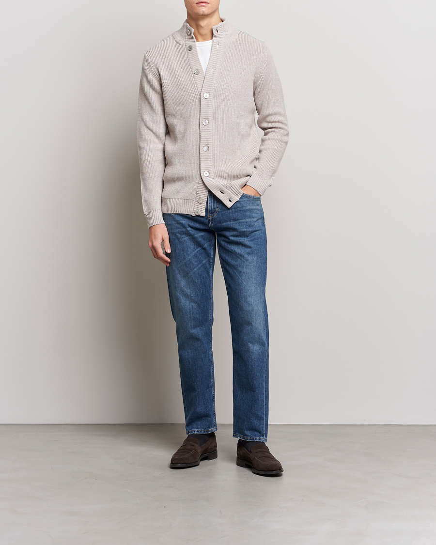 Herre | Trøjer | Stenströms | Heavy Merino Cardigan Beige