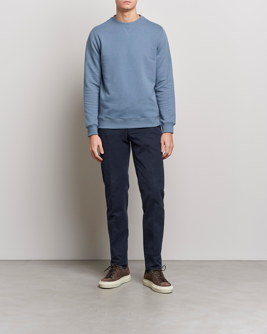 Herre | Trøjer | Stenströms | Cotton Collage Crew Neck Blue