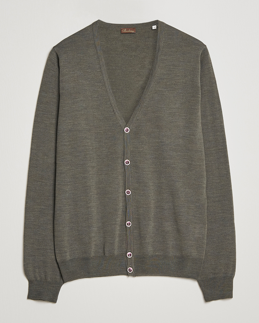 Herre | Trøjer | Stenströms | Merino Zegna Knitted Cardigan Dark Green