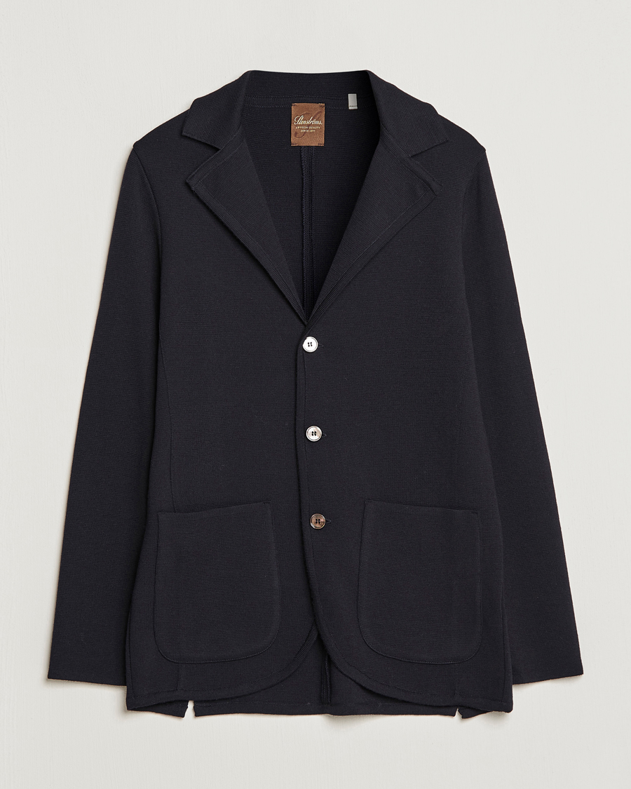 Herre | Blazere & jakker | Stenströms | Milano Knitted Merino Blazer Navy