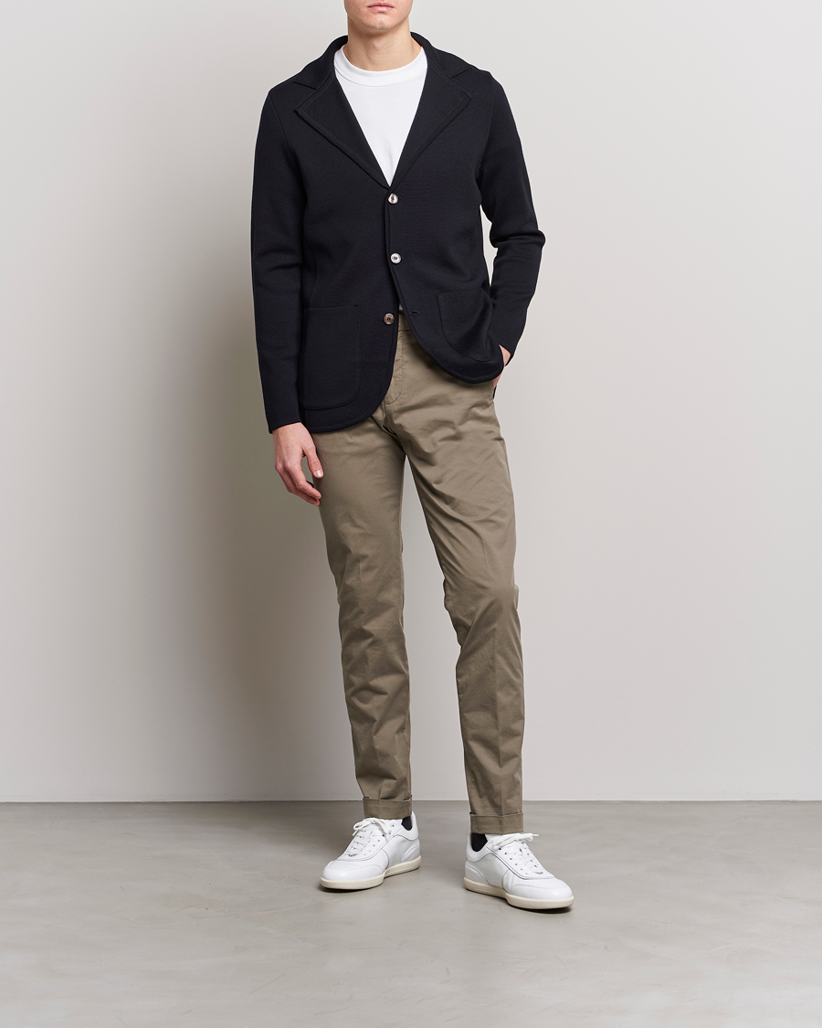 Herre | Blazere & jakker | Stenströms | Milano Knitted Merino Blazer Navy