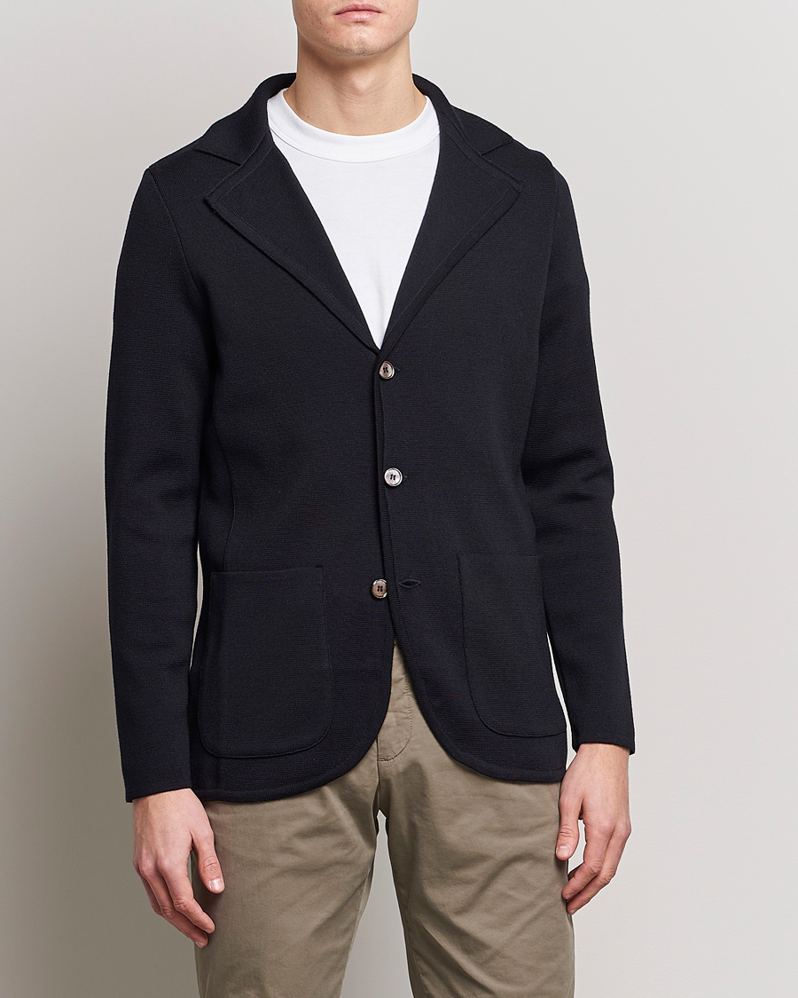 Herre | Blazere & jakker | Stenströms | Milano Knitted Merino Blazer Navy