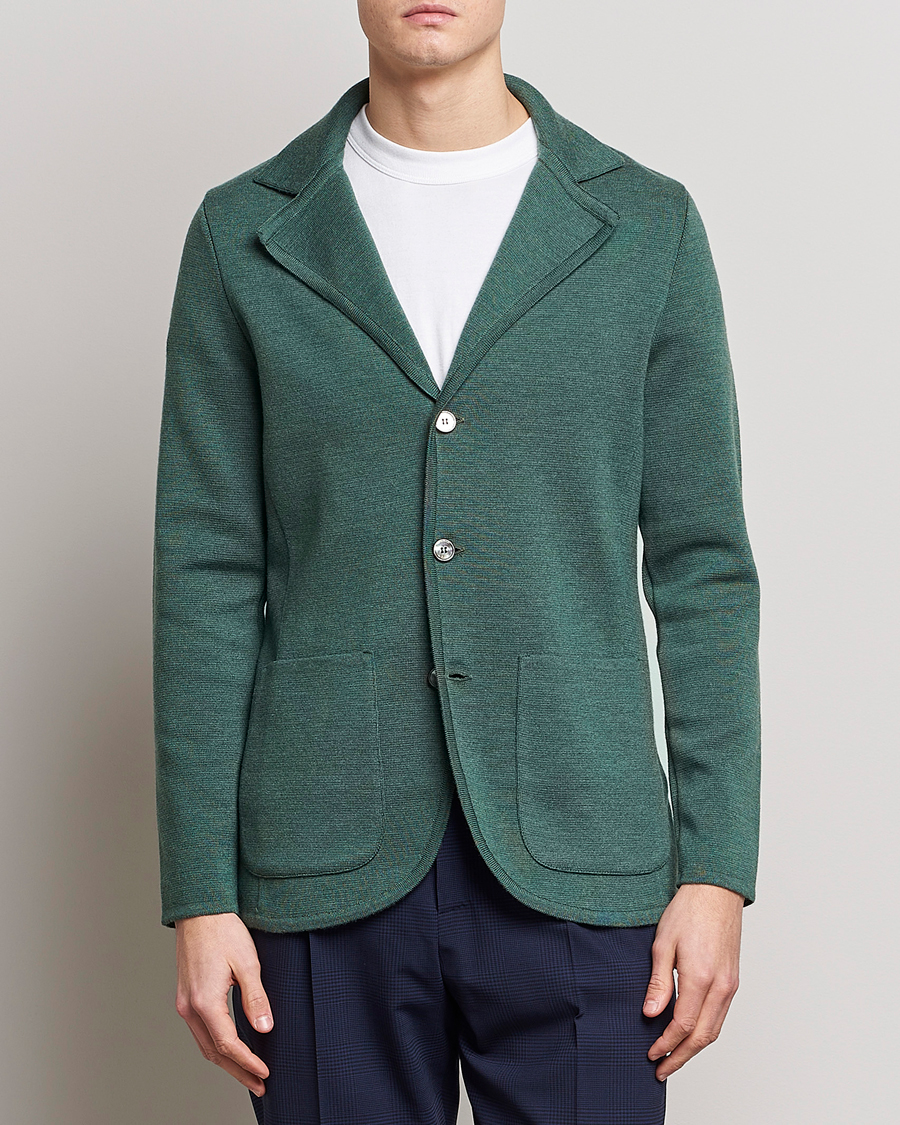 Herre | Blazere & jakker | Stenströms | Knitted Merino Blazer Green