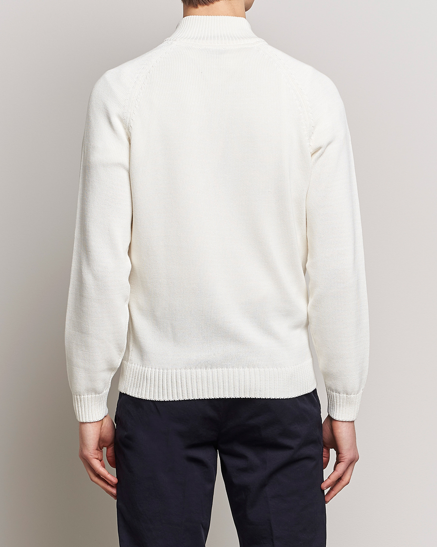 Herre | Trøjer | Stenströms | Knitted Cotton Half Zip White