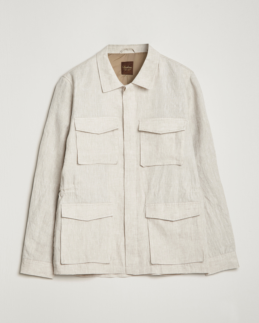 Herre | Jakker | Stenströms | Linen Field Jacket Beige