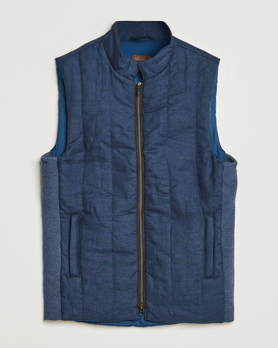 Herre | Veste | Stenströms | Hybrid Linen/Merino Vest Blue