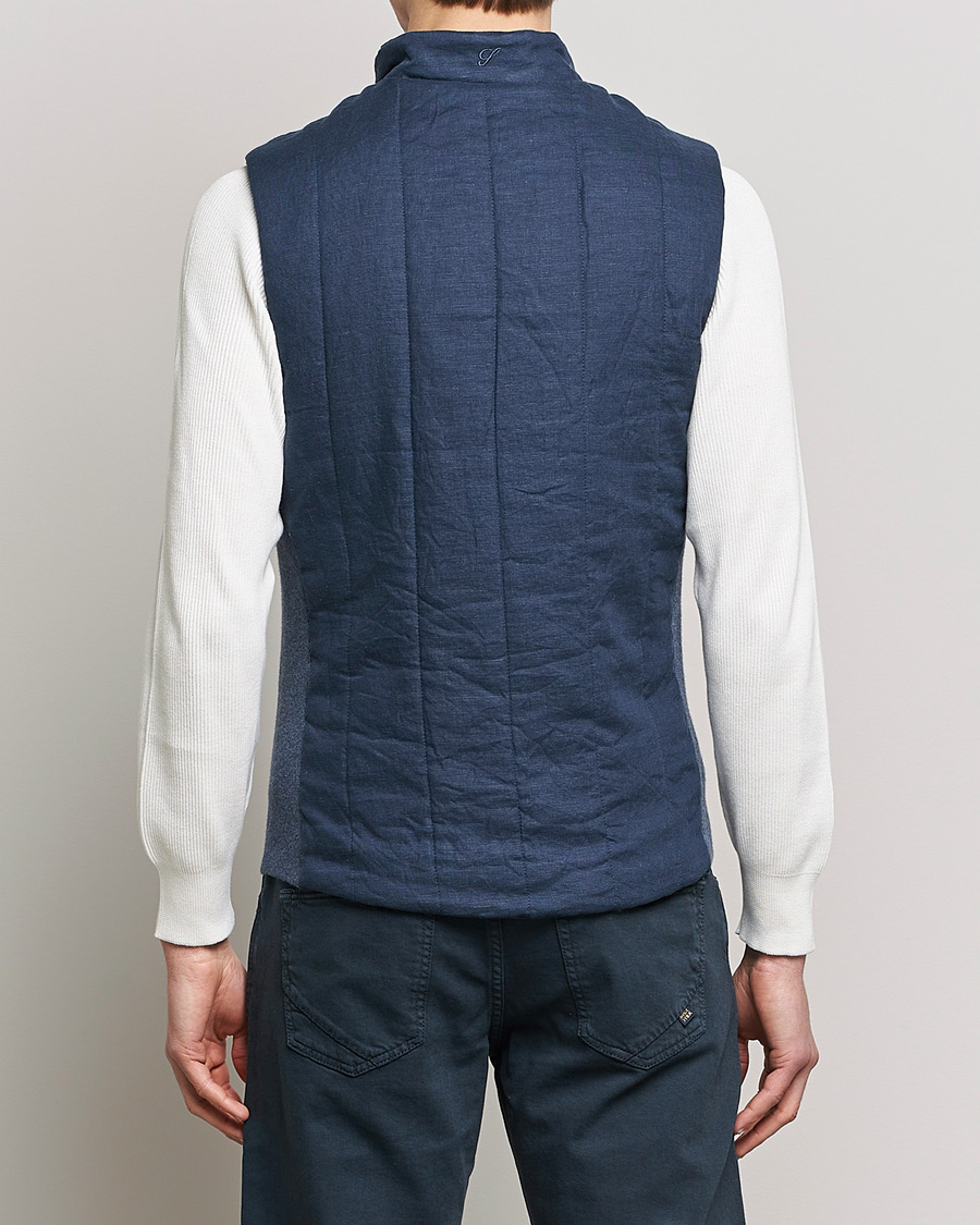 Herre | Veste | Stenströms | Hybrid Linen/Merino Vest Blue