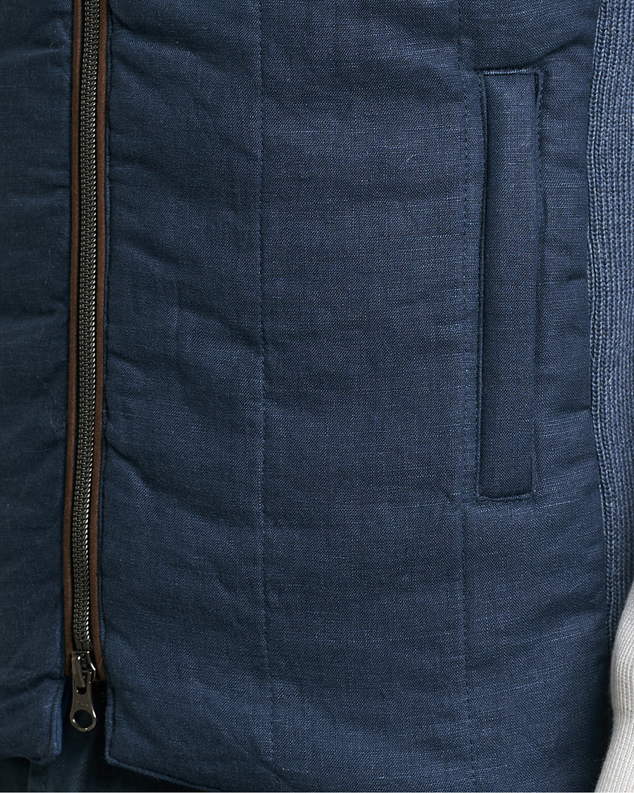 Herre | Veste | Stenströms | Hybrid Linen/Merino Vest Blue
