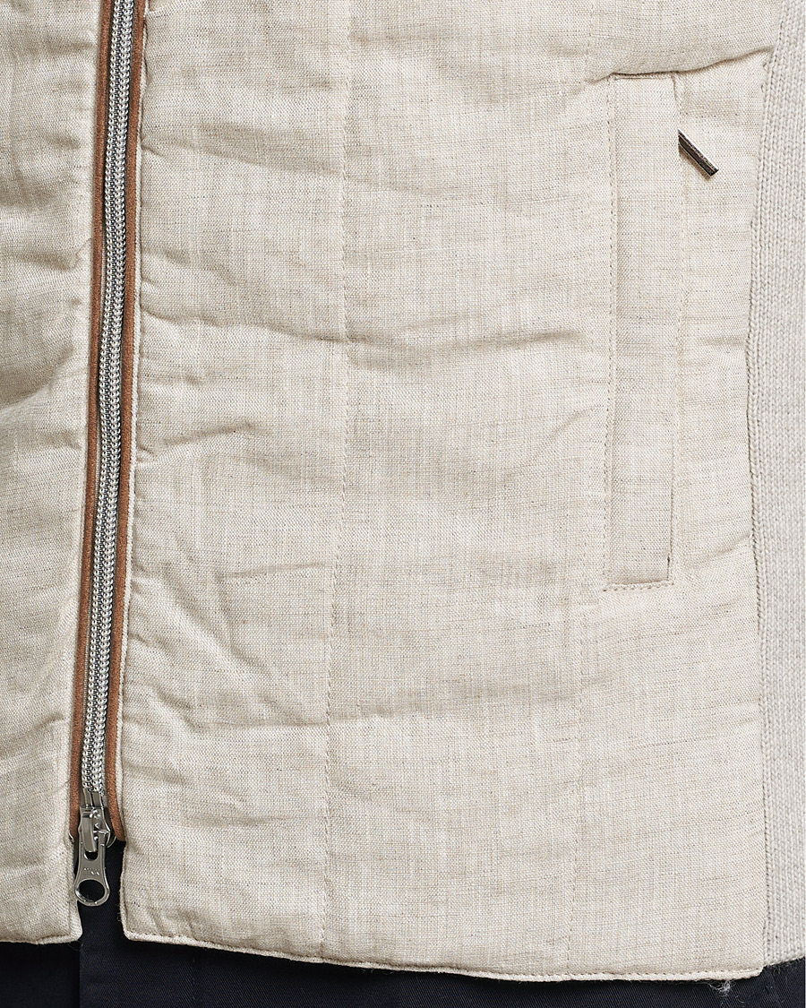 Herre | Veste | Stenströms | Hybrid Linen/Merino Vest Beige