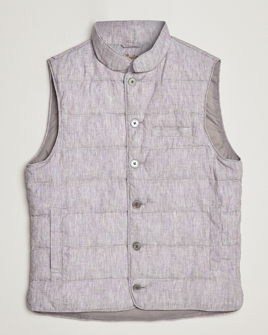 Herre | Veste | Stenströms | Padded Linen Vest Grey