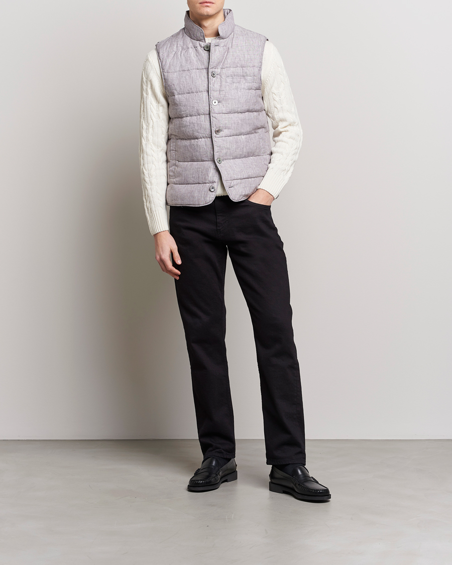 Herre | Veste | Stenströms | Padded Linen Vest Grey