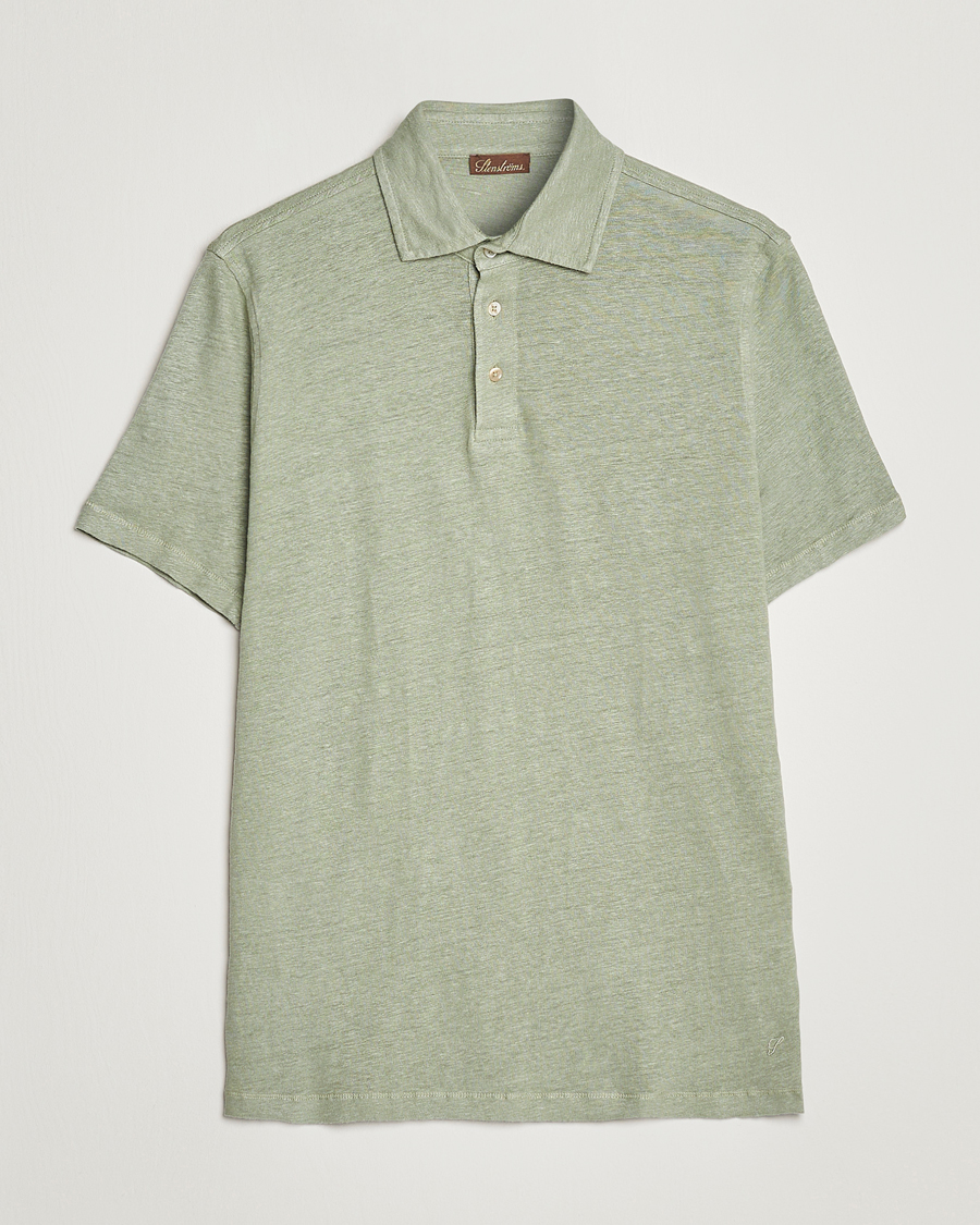 Herre | Polotrøjer | Stenströms | Linen Polo Shirt Pistachio